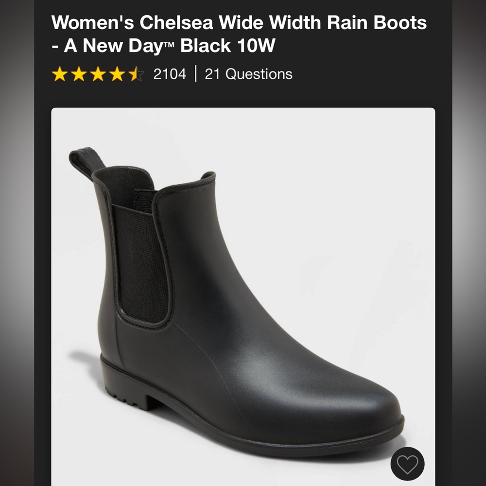 Women’s A New Day Rain Boots, size 10W